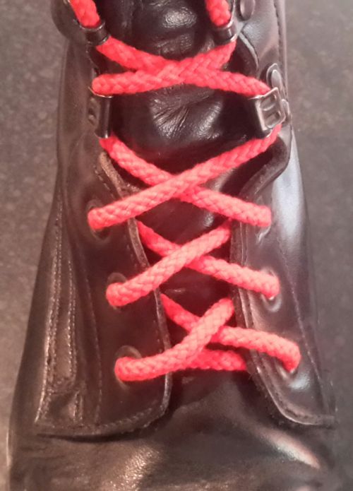 Red Bootlaces 10 Hole Boots.